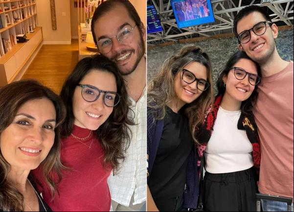 Fátima Bernardes, Laura Bonemer e Túlio Gadêlha, e a jovem com Bia e Vinicius Bonemer.(Imagem:Reprodução Instagram )