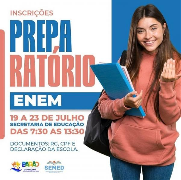 Semed de Barão de Grajaú realiza preparatório para o Enem 2021(Imagem:Divulgação)