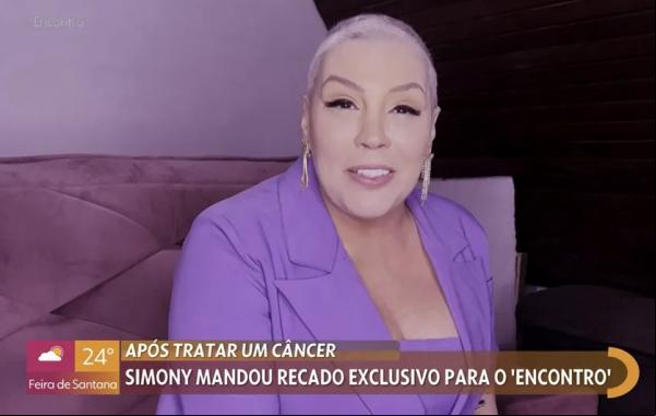 Simony comemora fim do tratamento contra o câncer.(Imagem:Globo)