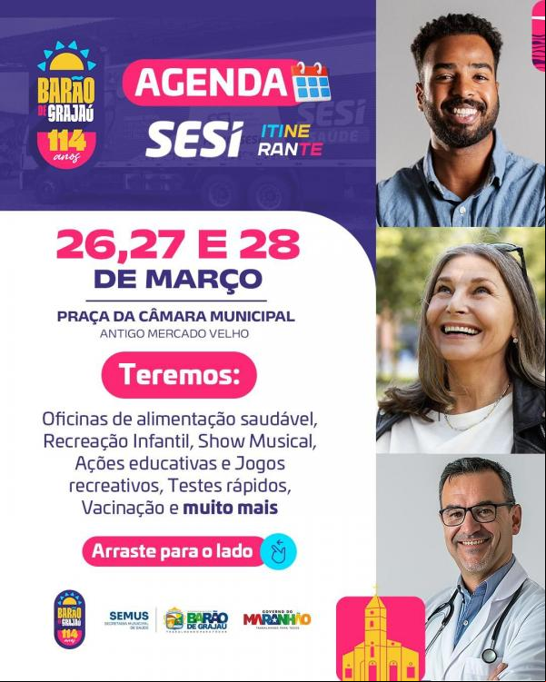 Barão de Grajaú receberá SESI Itinerante com atividades gratuitas.(Imagem:Divulgação)