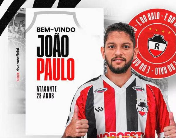 River-PI anuncia atacante João Paulo.(Imagem:Divulgação / River AC)