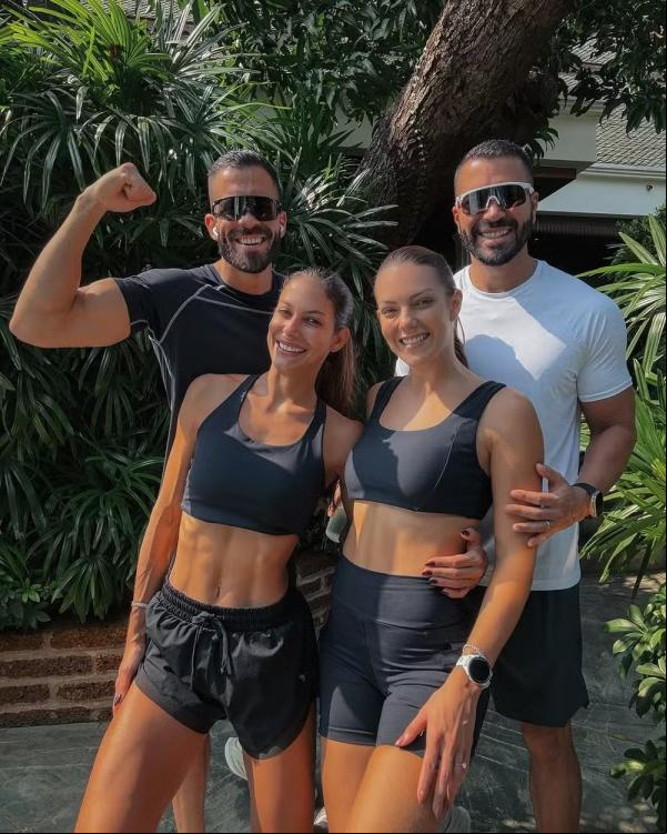 Pipo e Rafa Marques com suas parceiras, Mari Gonzalez e Pati Guerra.(Imagem:Reprodução/Instagram)