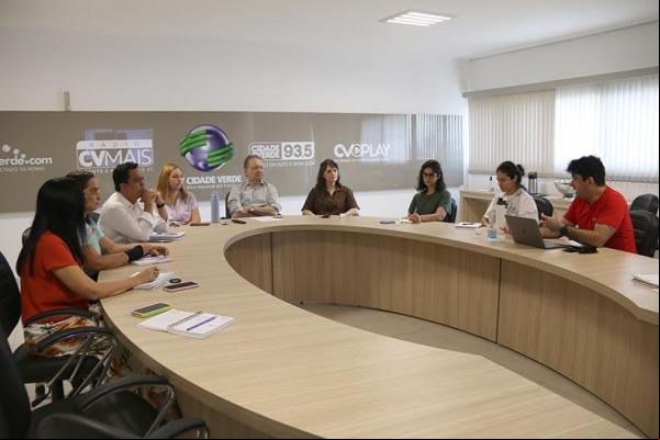 Reunião preparatória para o lançamento do Piauí Pop 2023 com equipe da TV, portal e Rádios Cidade Verde.(Imagem:Divulgação)