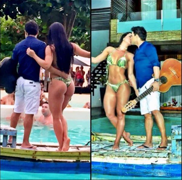 Graciele Lacerda de biquíni e Zezé di Camargo.(Imagem:Reprodução/Instagram)