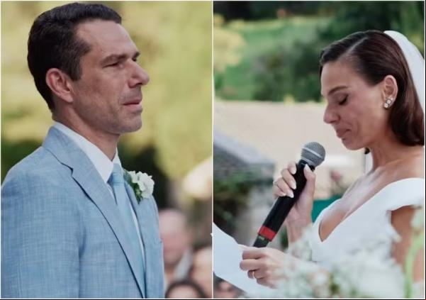Isis Valverde e Marcus Buaiz choram em casamento.(Imagem:Reprodução/Instagram)