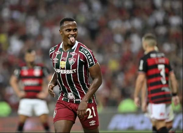 Arias comemora o gol em Flamengo x Fluminense.(Imagem:André Durão)