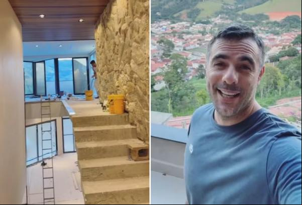 Ex-BBB Daniel Saullo mostra obras na mansão da família.(Imagem:Reprodução/Instagram)