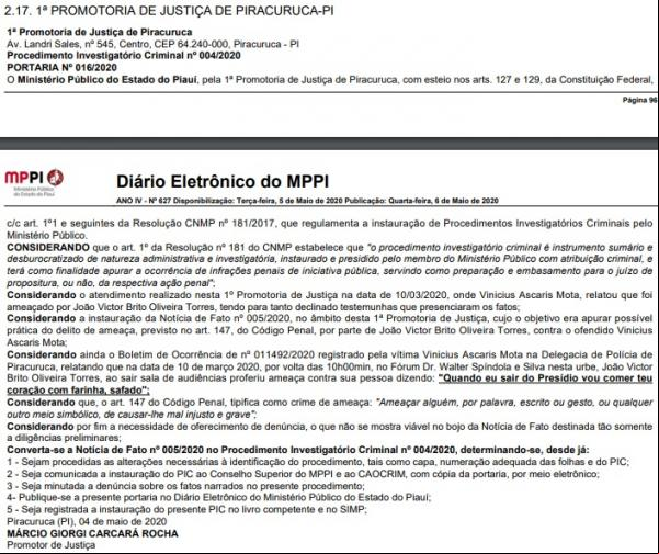 Homem é ameaçado após audiência no Piauí: ´´Vou comer teu coração com farinha, safado´´(Imagem:Reprodução)