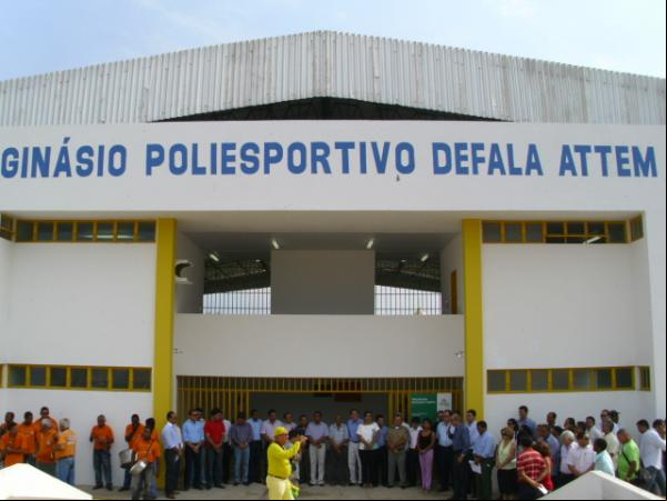 Frente do Ginásio de esportes Defala Attem(Imagem:Léo Miranda)