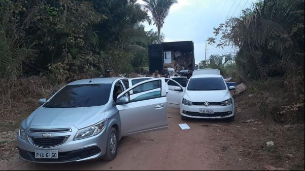 Bandidos invadem transportadora, fazem motorista refém e tentam roubar eletrônicos em Teresina.(Imagem:Divulgação/PMPI)