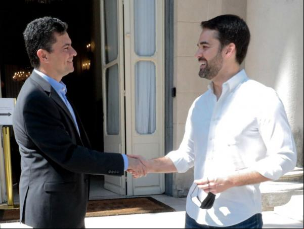 Moro esteve em Porto Alegre para a convenção estadual do Podemos. O início da convenção foi marcada por um protesto contra ele.(Imagem:Reprodução)