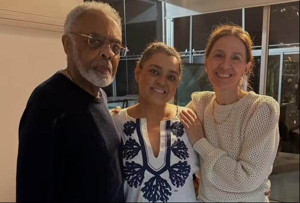 Gilberto Gil, Preta e Flora.(Imagem:Reprodução/Instagram)