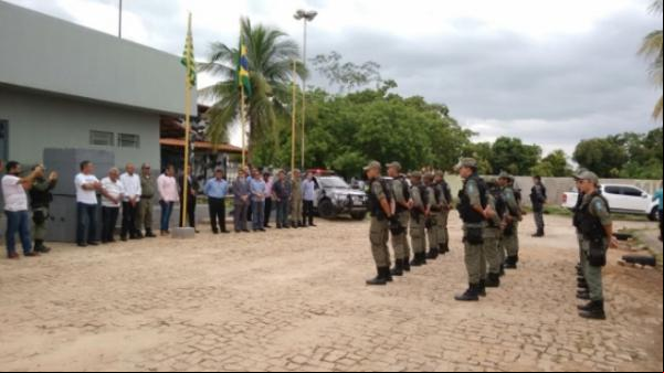 Inauguração da base da Força Tática em Canto do Buriti. (Imagem:PMPI)