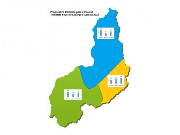 Semar confirma previsão de chuva acima da média entre fevereiro e abril.(Imagem: Semar-PI)