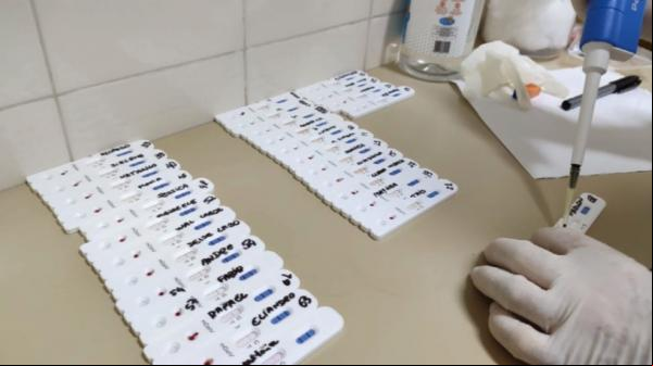 Testes rápidos de Covid-19.(Imagem:Reprodução/EPTV)
