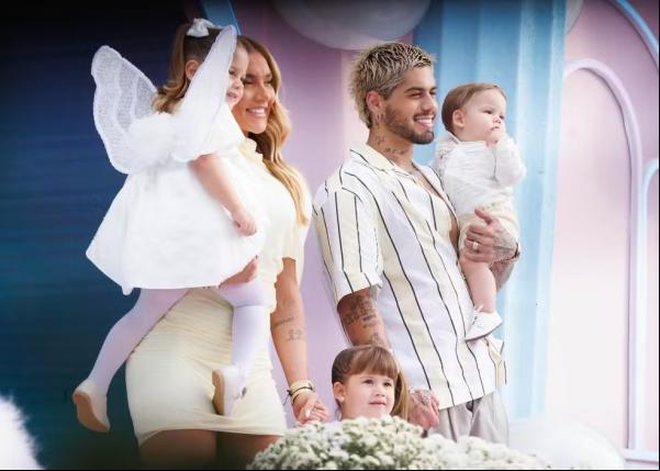 Zé Felipe e Virginia chegam com os filhos para festa de 4 anos de Maria Alice em Goiânia/GO.(Imagem:Brazil News)