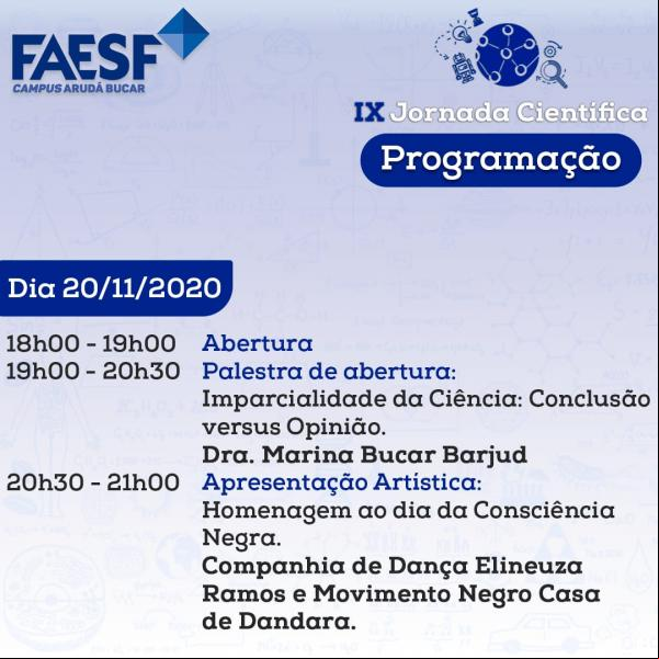 IX Jornada Científica e III Jornada Cultural.(Imagem:Divulgação)