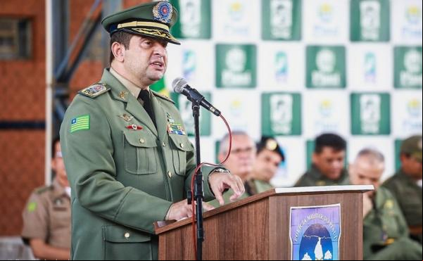 Comandante da PM, coronel Scheiwann Lopes.(Imagem:Renato Andrade/florianonews.piauiconectado.com)