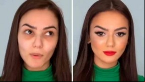 Ex-BBB Eslovênia Marques mostra antes e depois da maquiagem(Imagem:Reprodução)