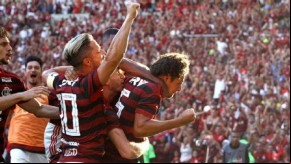 Willian Arão comemora O seu gol durante a segunda partida contra o Vasco, válida pela final do Carioca.(Imagem:Gazeta Press)