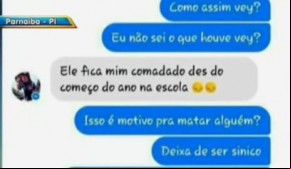 Suspeito de matar colega de escola justifica crime em mensagem.(Imagem:Reprodução)
