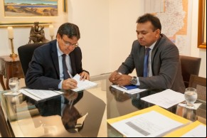 Governador Wellington Dias e o Secretário de Estado da Segurança, Fábio Abreu Costa.(Imagem:Cidade Verde)