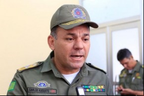 coronel Carlos Augusto, Comandante da PM.(Imagem:Lucas Dias)