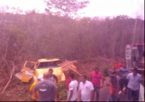 Carro-pipa tomba e motorista morre após ficar preso nas ferragens.(Imagem:Divulgação)
