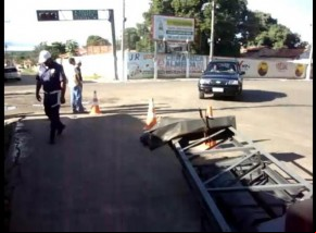 Sinal no chão(Imagem:Agente 190)
