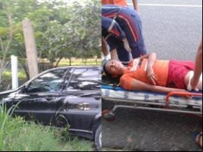 Veículo só parou depois de bater na grade.(Imagem:180graus)