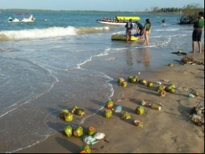 Sujeira toma conta de praia no Litoral do Piauí após o Carnaval.(Imagem: Ellyo Teixeira/G1)