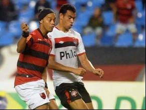 Flamengo vence o o Atlético-PR, por 1 a 0, no jogo de ida da primeira fase da Copa Sul-Americana.(Imagem:Reprodução/ESPN)