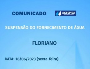 Agespisa suspende fornecimento de água em Floriano para correção de vazamento no bairro Tiberão.(Imagem:Divulgação)