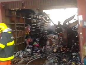 Incêndio de grandes proporções destrói mercadinho no interior do Piauí.(Imagem:florianonews.piauiconectado.com)