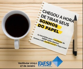 Provas do vestibular 2019.1 da FAESF acontecem no dia 27 de janeiro.(Imagem:Divulgação)