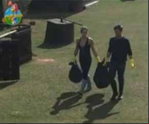   Joana elogia postura de Thiago.(Imagem:Reprodução/ Rede Record)