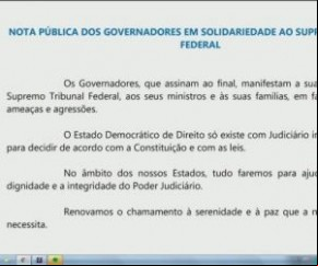 Governadores se reúnem nesta segunda para debater defesa da democracia(Imagem:Reprodução)