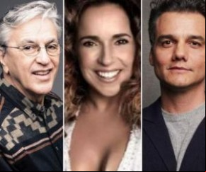 Caetano, Daniela Mercury e Wagner Moura(Imagem:Reprodução)