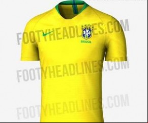 Site vaza suposta camisa que a seleção brasileira usará na Copa do Mundo.(Imagem:Footy Headlines)