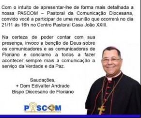 Encontro Diocesano refletirá Comunicação, Evangelização e Fake News em Floriano.(Imagem:Divulgação)