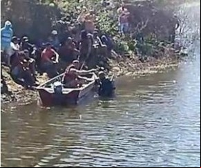 Equipe de mergulhadores encontrou corpo no Rio Mamonas, no Sul do Piauí.(Imagem:Divulgação/PMPI)
