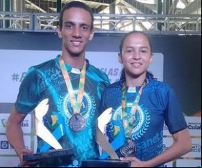Dupla Francielton Farias e Gabriele Cavalcante vai ao pódio pela segunda vez.(Imagem:Arquivo Pessoal)