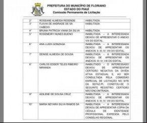 Prefeitura de Floriano divulga lista de habilitados em chamamento da secretaria de Saúde.(Imagem:SECOM)
