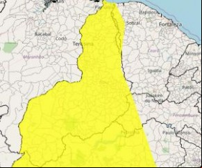 O Instituto Nacional de Meteorologia (Inmet) emitiu, nesta segunda-feira (8), um alerta para 216 municípios do Piauí de perigo potencial de chuva e ventos intensos. Cerca de 95% do(Imagem:Reprodução)