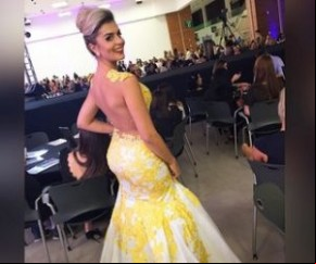 Giselle Araújo, Miss Terra Amazonas 2011, e seu vestido amarelo usado no concurso: internautas espalharam que a