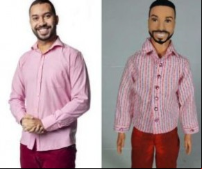 ?Eu amei! Achei lindo. Fico muito grato pela homenagem. O boneco, caracterizado com camisa rosa e calça vinho ? look usado por ele em dias de paredão, representa muito do que eu so(Imagem:Reprodução)