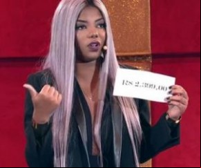 Ludmilla comete gafe ao participar do Domingão do Faustão.(Imagem:Globo)
