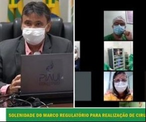 Os maiores hospitais do Piauí ? cerca de 15 ? participaram em link ao vivo de uma ação coletiva e pioneira de realização de cirurgia de laparoscopia (procedimento cirúrgico minimam(Imagem:Reprodução)