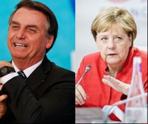 Bolsonaro e Merkel conversam sobre recursos para Amazônia.(Imagem:Divulgação)