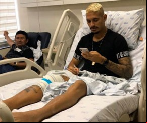 Atacante Crislan a por cirurgia e só volta a jogar em 2019.(Imagem:Instagram)
